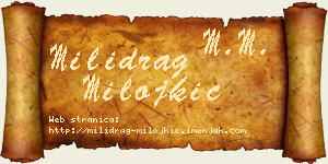 Milidrag Milojkić vizit kartica